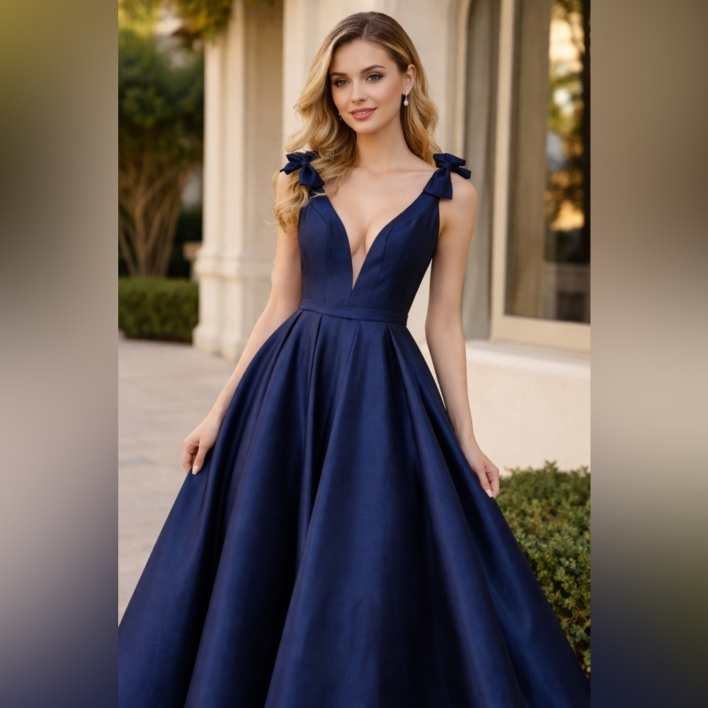 Madison James Deep Blue Prom Dress